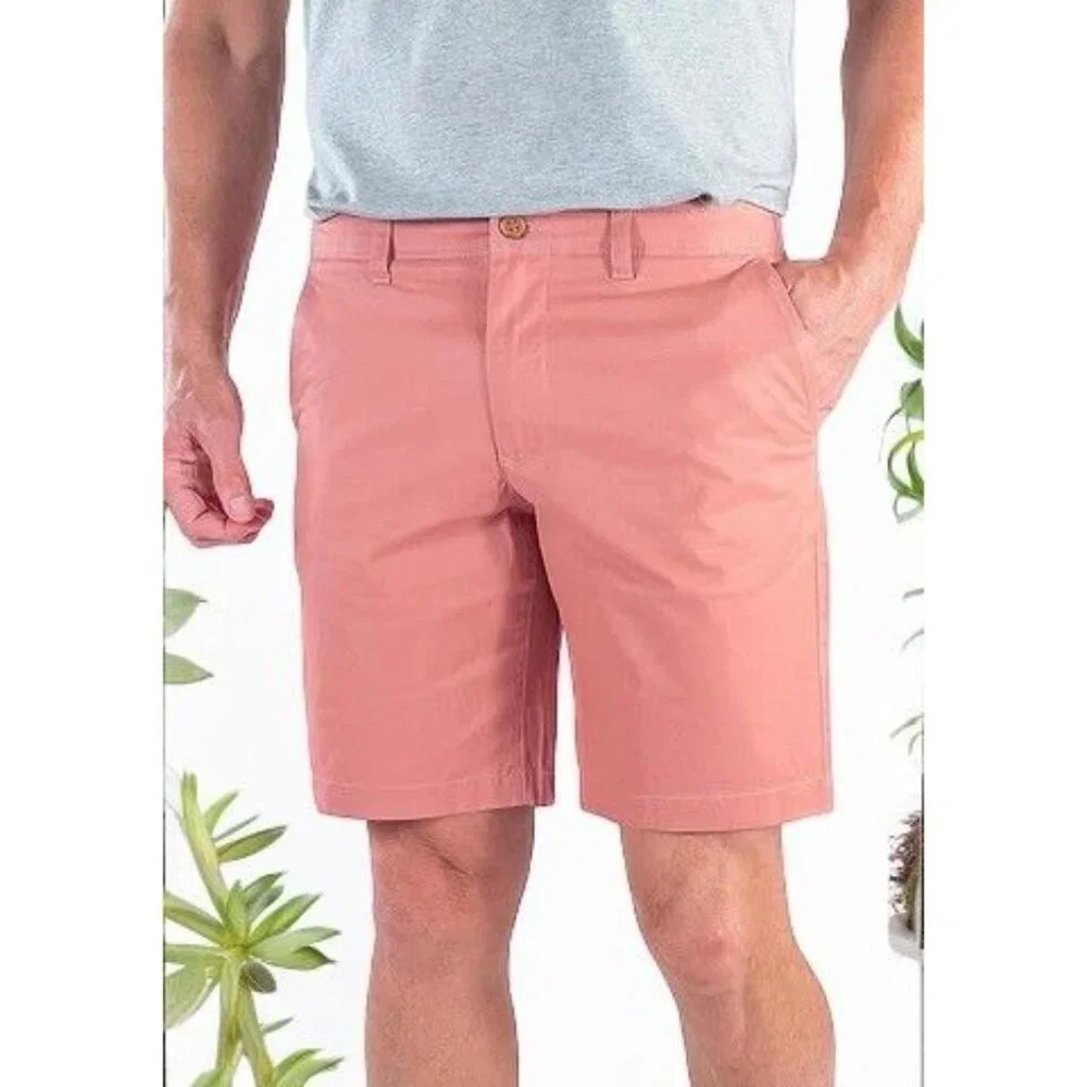 Tailor Vintage Coral Chino Slim Fit Performance Comfort Stretch Shorts NEW 38